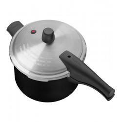 Panela de Pressão 3 Litros 20cm Tramontina Vancouver em Alumínio com Revestimento Interno e Externo Antiaderente Starflon Max Preto